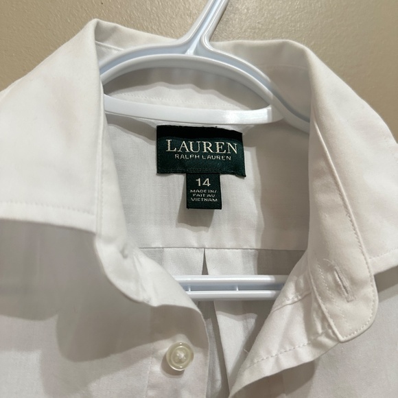 RALPH LAUREN White Classic Oxford Dress Shirt Button Up Youth Boys Size 14 - Picture 2 of 7